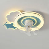 Kids Room Remote Geometric Modern Ceiling Fan Light Image - 10