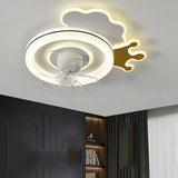 Kids Room Remote Geometric Modern Ceiling Fan Light Image - 3