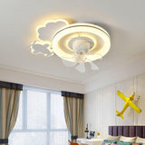 Kids Room Remote Geometric Modern Ceiling Fan Light Image - 8