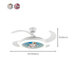 Kids Room Remote Round Cartoon Ceiling Fan with Light Image - 11