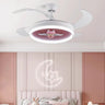 Kids Room Remote Round Cartoon Ceiling Fan with Light Image - 4