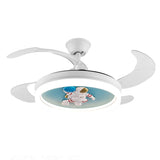 Kids Room Remote Round Cartoon Ceiling Fan with Light Image - 5