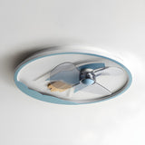 Kids Room Rocket Ring Modern Ceiling Fan with Light Image - 13