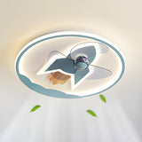 Kids Room Rocket Ring Modern Ceiling Fan with Light Image - 15