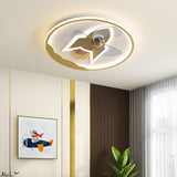 Kids Room Rocket Ring Modern Ceiling Fan with Light Image - 20