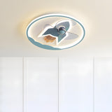 Kids Room Rocket Ring Modern Ceiling Fan with Light Image - 6