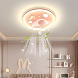 Kids Room Romantic Space-Themed LED Ceiling Fan Light Image - 1