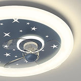 Kids Room Round 3 Blades Astronaut Ceiling Fan Light Image - 12