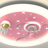 Kids Room Round 3 Blades Astronaut Ceiling Fan Light Image - 9