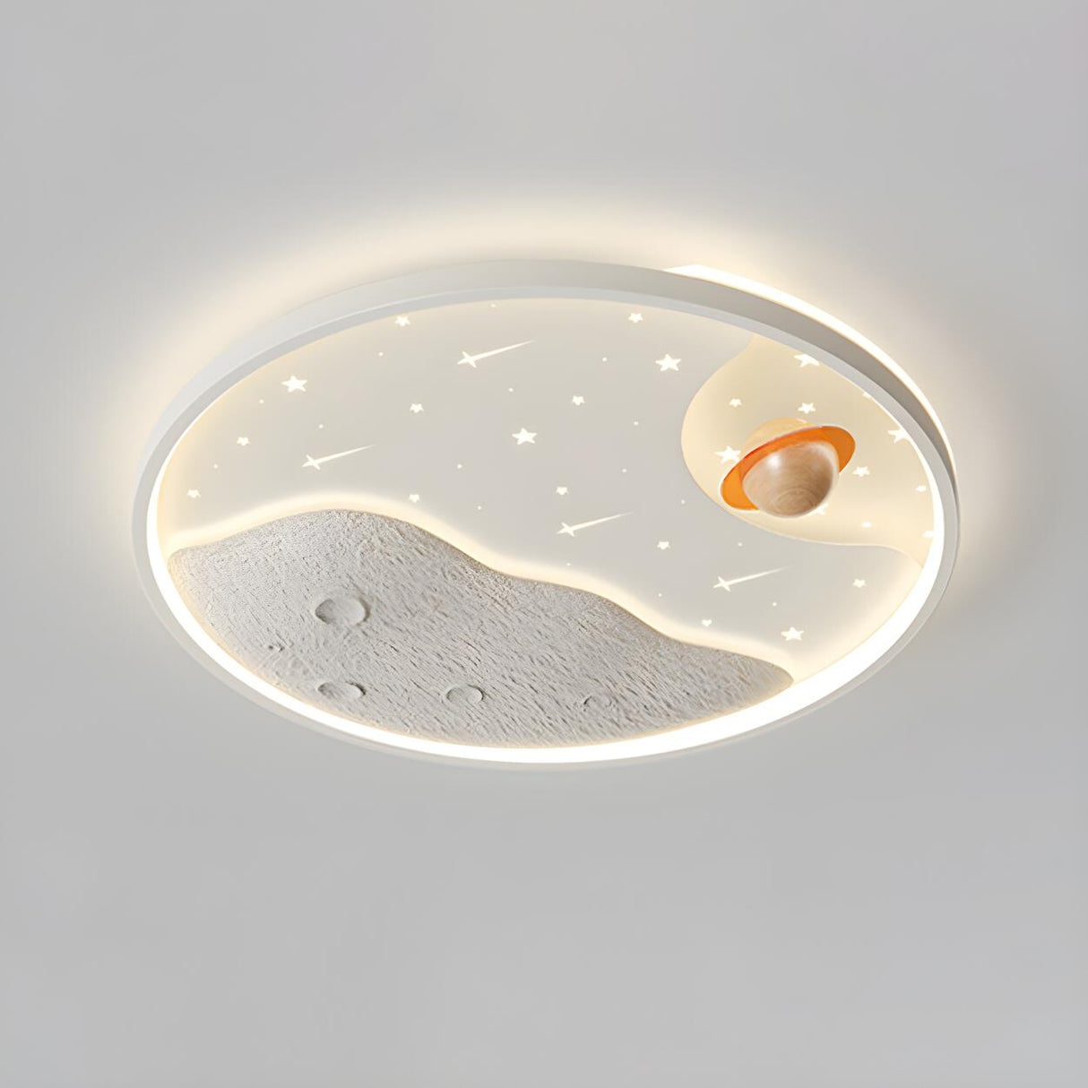 Kids Room Round Astronaut LED Flush Mount Ceiling Light Image - 11