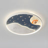 Kids Room Round Astronaut LED Flush Mount Ceiling Light Image - 7