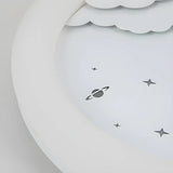 Kids Room Round Rocket Dimmable LED Flush Mount Light Image - 12