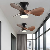 Kids Room Simple 3-Blade Flush Ceiling Fan With Light Image - 1