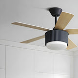 Kids Room Simple 5 Blades Modern Ceiling Fan With Light Image - 10