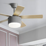 Kids Room Simple 5 Blades Modern Ceiling Fan With Light Image - 12