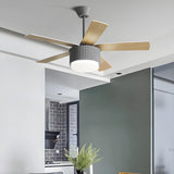 Kids Room Simple 5 Blades Modern Ceiling Fan With Light Image - 13