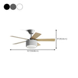 Kids Room Simple 5 Blades Modern Ceiling Fan With Light #size