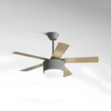 Kids Room Simple 5 Blades Modern Ceiling Fan With Light Image - 4