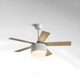 Kids Room Simple 5 Blades Modern Ceiling Fan With Light Image - 6