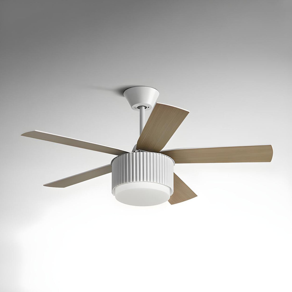 Kids Room Simple 5 Blades Modern Ceiling Fan With Light Image - 9