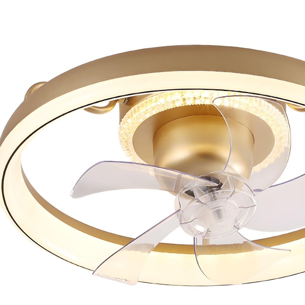 Kids Room Simple Circle Modern Ceiling Fan with Light Image - 12