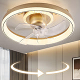 Kids Room Simple Circle Modern Ceiling Fan with Light Image - 8