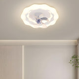 Kids Room Simple Cloud Shape LED Ceiling Fan with Light Image - 14