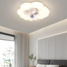 Kids Room Simple Cloud Shape LED Ceiling Fan with Light Image - 15