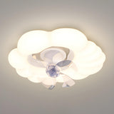 Kids Room Simple Cloud Shape LED Ceiling Fan with Light Image - 19