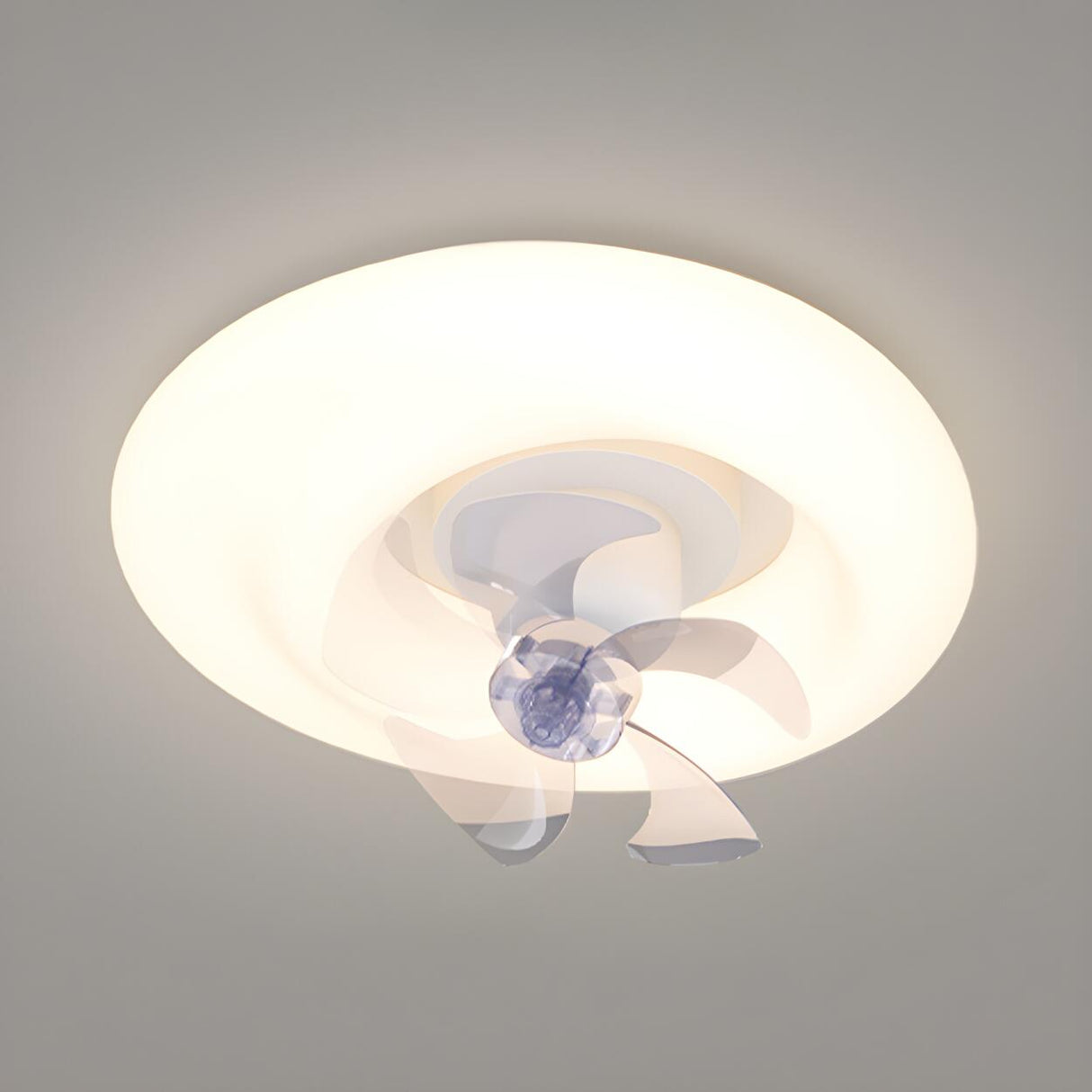 Kids Room Simple Cloud Shape LED Ceiling Fan with Light Image - 6