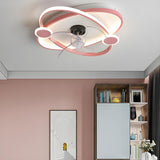 Kids Room Simple Ring Decor Round Ceiling Fan Light Image - 16