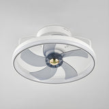 Kids Room Simple Round Metal Ceiling Fan with LED Light Image - 10