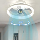 Kids Room Simple Round Metal Ceiling Fan with LED Light Image - 14