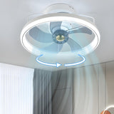 Kids Room Simple Round Metal Ceiling Fan with LED Light Image - 15