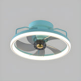 Kids Room Simple Round Metal Ceiling Fan with LED Light Image - 18