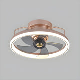 Kids Room Simple Round Metal Ceiling Fan with LED Light Image - 19