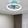 Kids Room Simple Round Metal Ceiling Fan with LED Light Image - 3