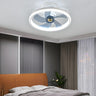 Kids Room Simple Round Metal Ceiling Fan with LED Light Image - 4