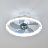 Kids Room Simple Round Metal Ceiling Fan with LED Light Image - 8