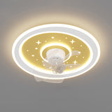 Kids Room Sleek Star-Themed Round Ceiling Fan Light Image - 8