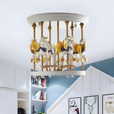 Kids Room Small Carousel Semi-Flush Mount Ceiling Light Image - 11