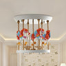 Kids Room Small Carousel Semi-Flush Mount Ceiling Light Image - 13