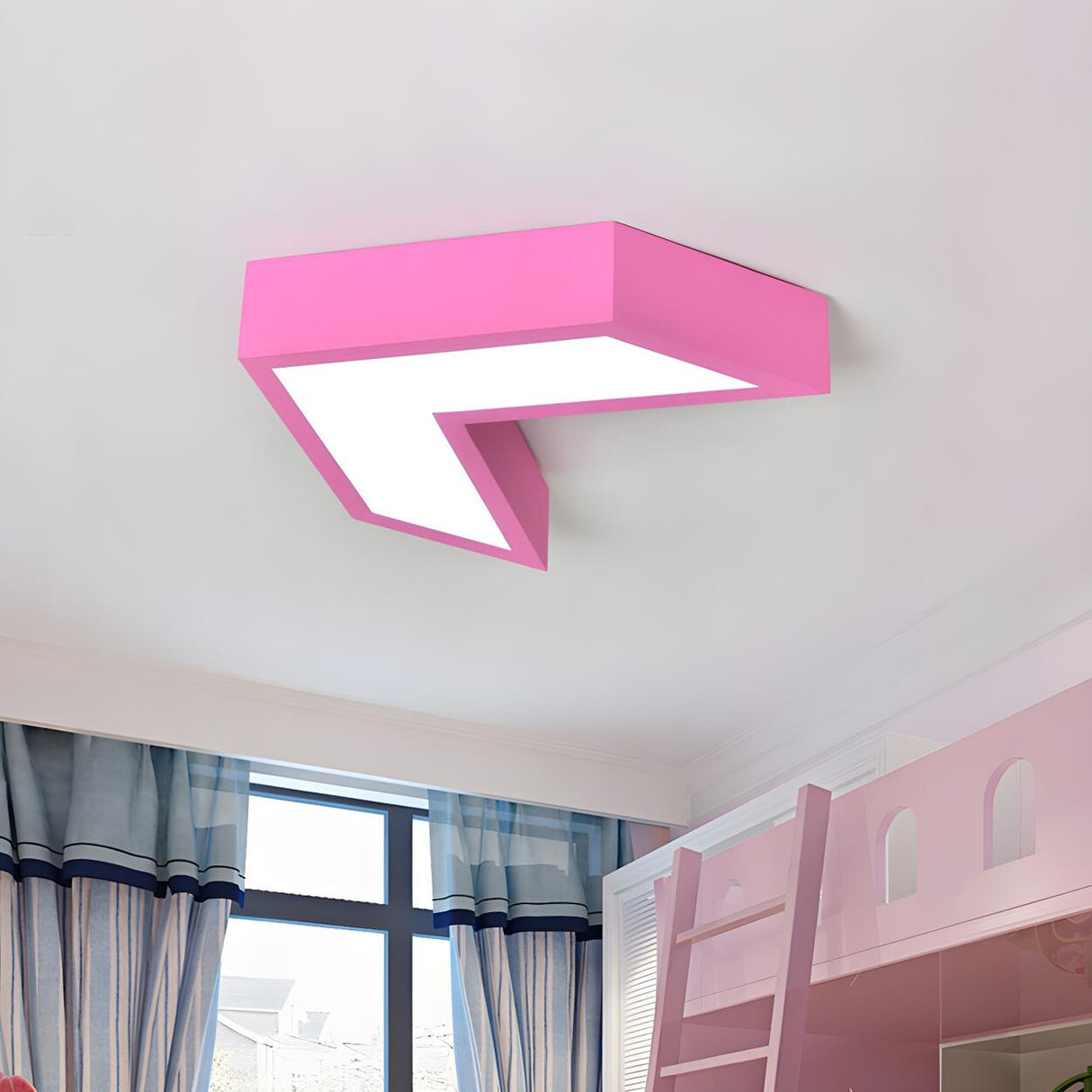 Kids Room Small Pink Arrow LED Flush Mount Ceiling Lamp Image - 1