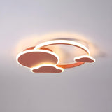 Kids Room Small Pink Cloud Circle LED Flush Mount Light Image - 3