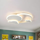 Kids Room Small Pink Cloud Circle LED Flush Mount Light Image - 5