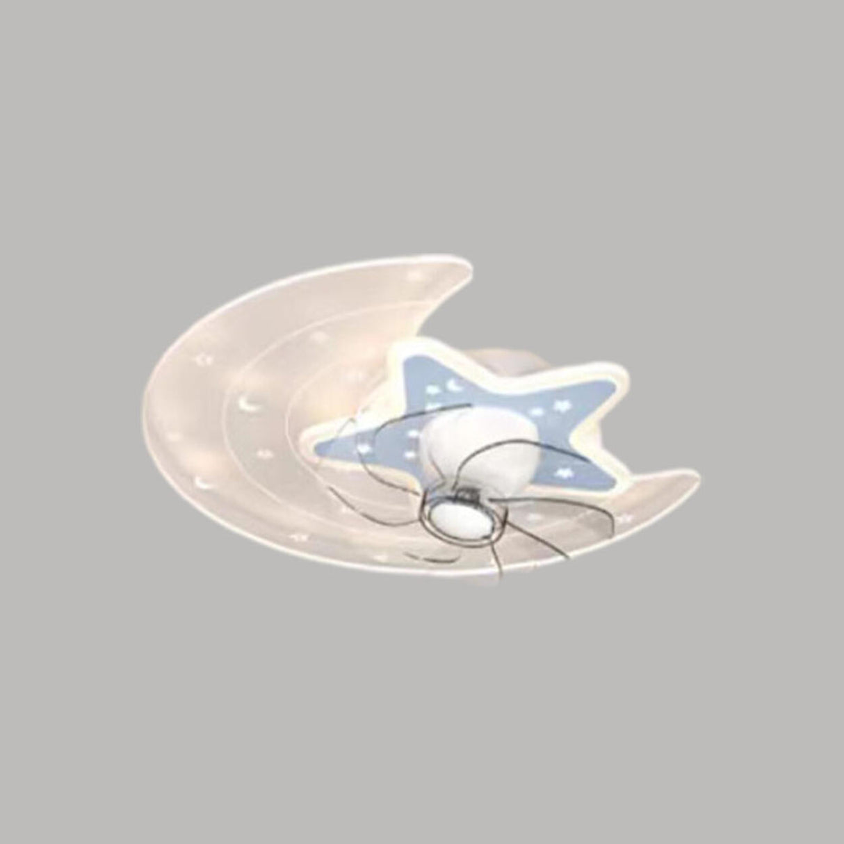 Kids Room Star and Moon Dimming Ceiling Fan with Light Image - 6