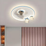 Kids Room Star Recessed Round Ceiling Fan with Light Image - 3