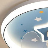 Kids Room Starry Sky Flush Mount Ceiling Fan with Light Image - 10