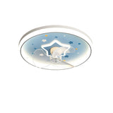 Kids Room Starry Sky Flush Mount Ceiling Fan with Light Image - 8