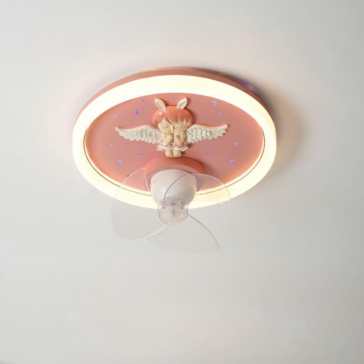 Kids Room Starry Sky Flush Mount Ceiling Fan with Light Image - 9